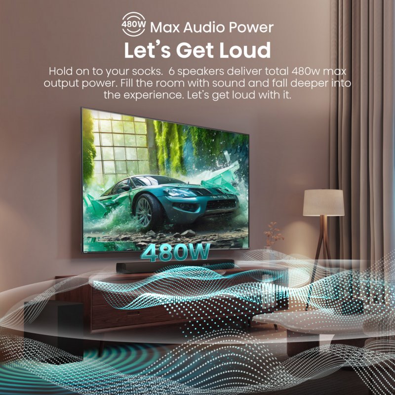 Hisense HS3100 soundbar speaker Black 3.1 channels 480 W