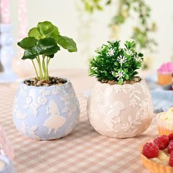 ALICE AUX PAYS DES MERVEILLES - Duo - 2 Mini Pots Fausses Plantes