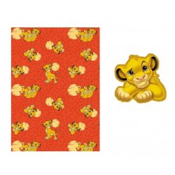 LE ROI LION - Simba - Couverture Corail 100x140cm Coussin