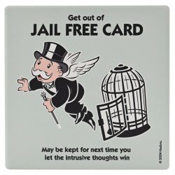MONOPOLY - Get out of Jail Free - Sous Verre Carré en Céramique