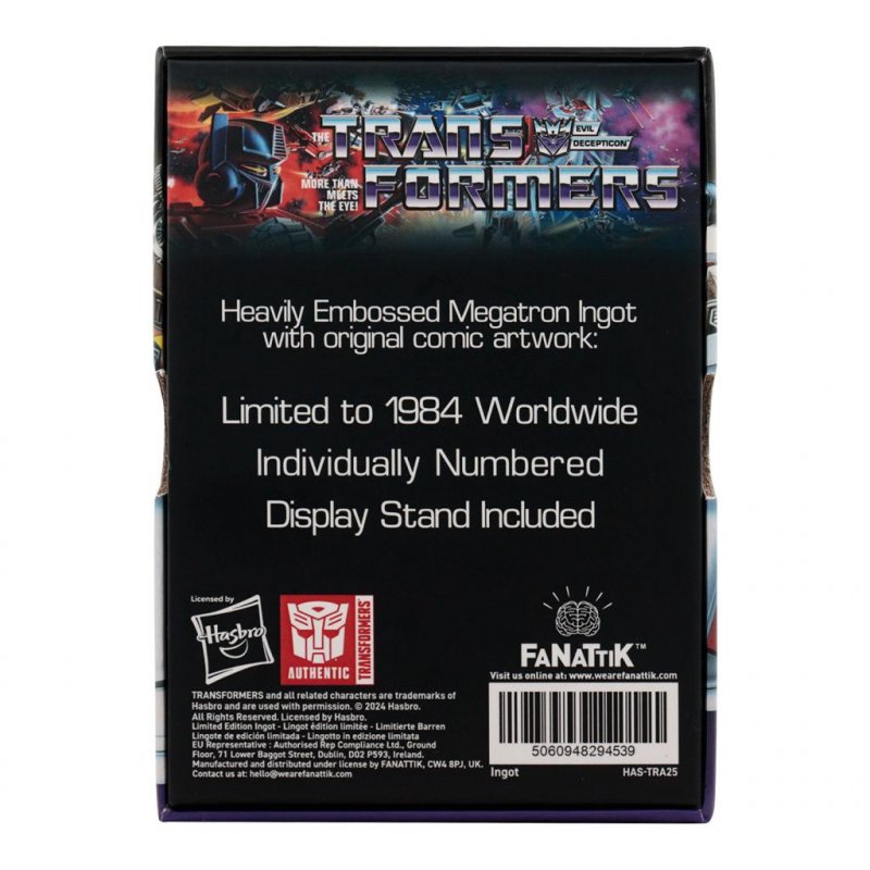 TRANSFORMERS - 40th Anniversary - Decepticons -Lingot Edition Limitée