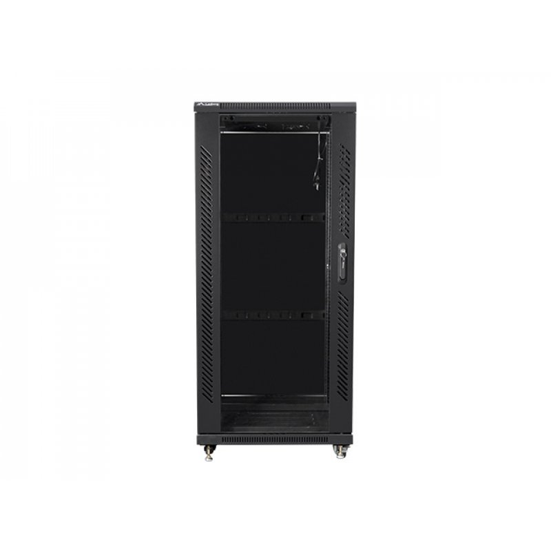 ARMARIO LANBERG 19" 27U 600X800 FLAT PACK NEGRO CON PUERTA DE CRISTAL