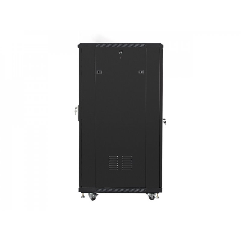 ARMARIO LANBERG 19" 27U 600X800 FLAT PACK NEGRO CON PUERTA DE CRISTAL