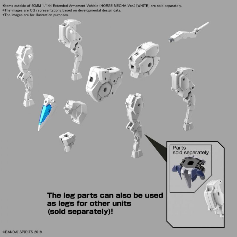 30MM - 1/144 Extended Armament Vehicule (Horse Mecha) White -Model Kit