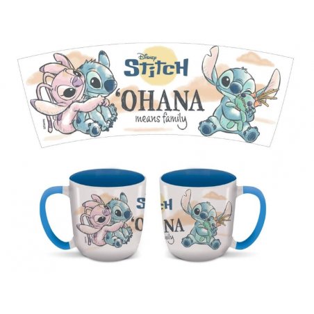 STITCH & ANGEL - Ohana - Mug Elite Intérieur Coloré - 384ml