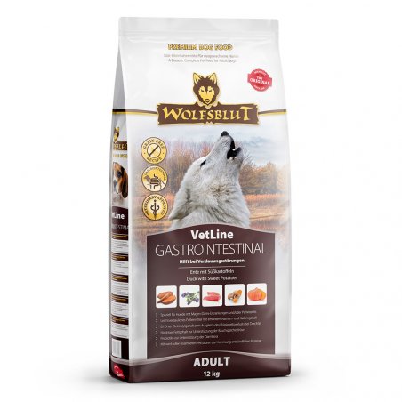 Wolfsblut VetLine Gastrointestinal 12 kg Adulte Canard, Patate douce