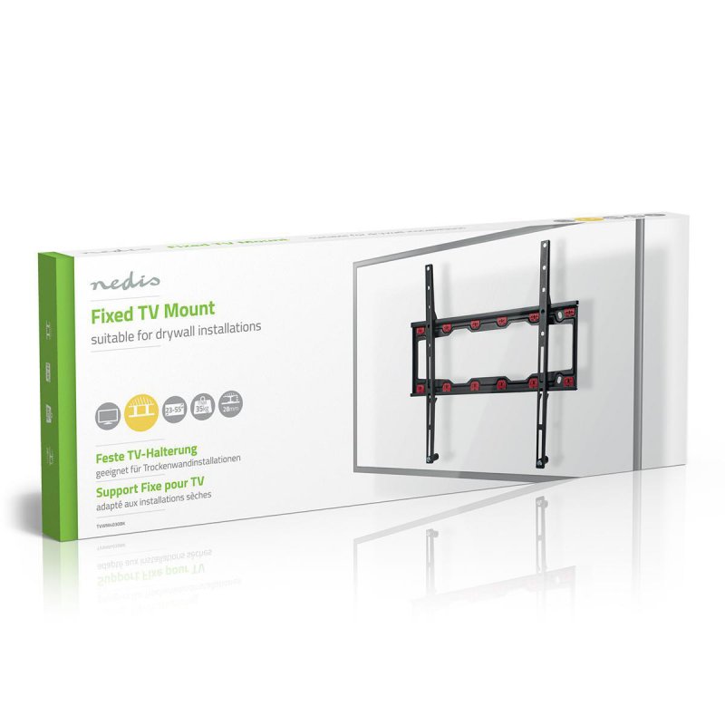 Nedis - TVWM4030BK Support TV mural fixe 23-5" - 35 Kg max VESA 75x75 a 400x400.