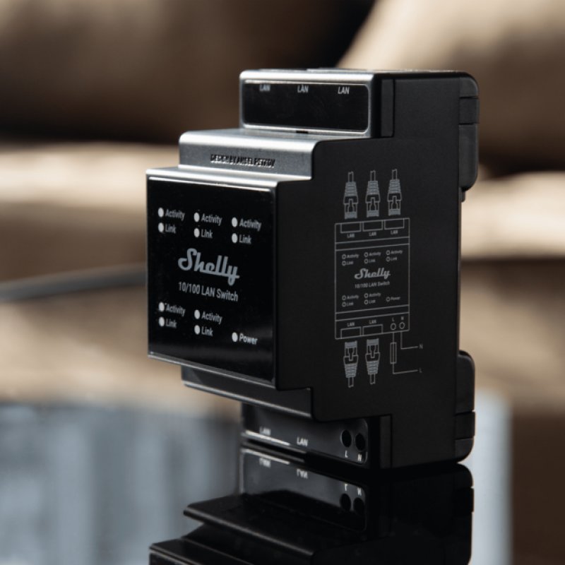 Shelly LAN Switch Commutateur intelligent Noir