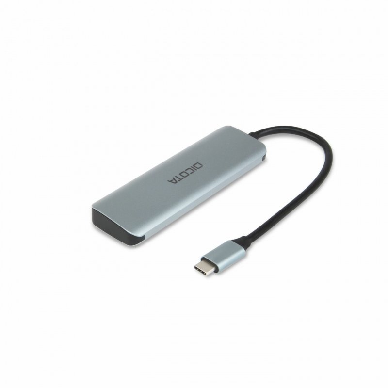 DICOTA D32061 hub & concentrateur USB Type-C 10000 Mbit/s Argent