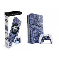 Maxx Tech PS5 Slim Faceplates Controller Faceplates - Blue Wave Camo