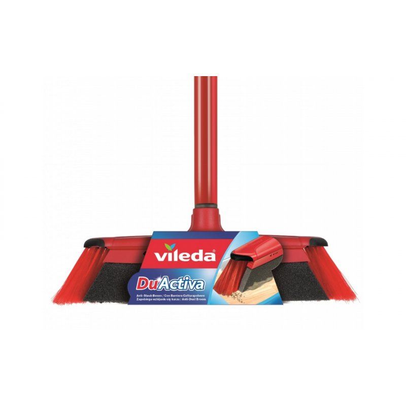 Vileda 143703 broom Indoor Soft / Hard bristle Polyethylene terephthalate (PET), Rubber Black, Grey, Red