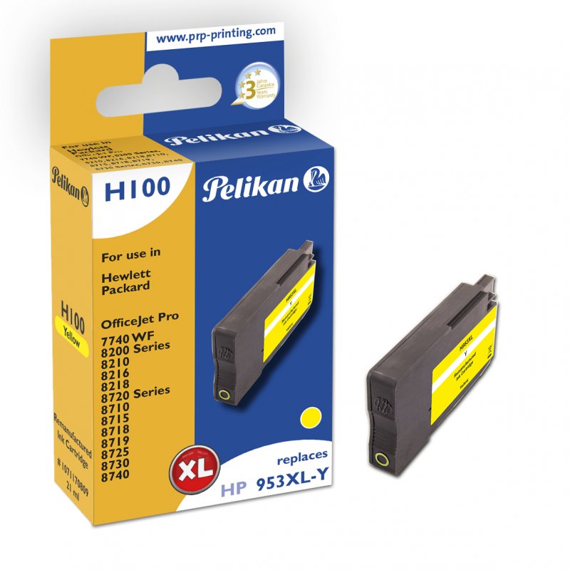 Pelikan H100 Yellow ink cartridge 1 pc(s) Compatible High (XL) Yield