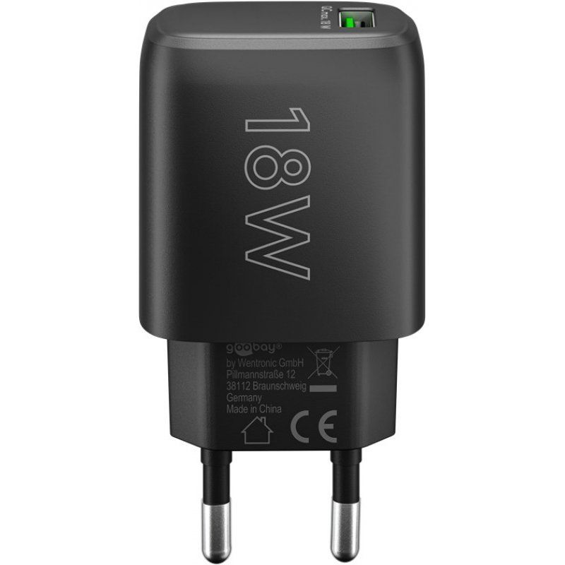 USB Schnellladegerät QC3.0 (18W) schwarz (schwarz, Quick Charge (QC3.0))