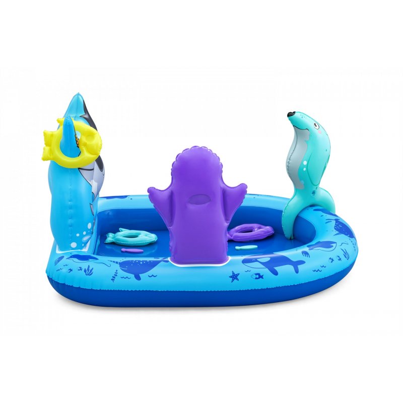 Bestway Aire de jeux aquatiques et pataugeoire gonflable Polar Pals 1,34 m x 1,31 m x 73 cm