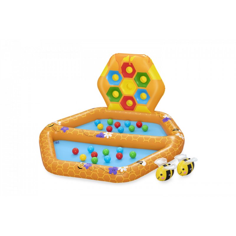 Bestway Combo pataugeoire et piscine à balles gonflable Lil' Beehive 1,27 m x 1,19 m x 61 cm
