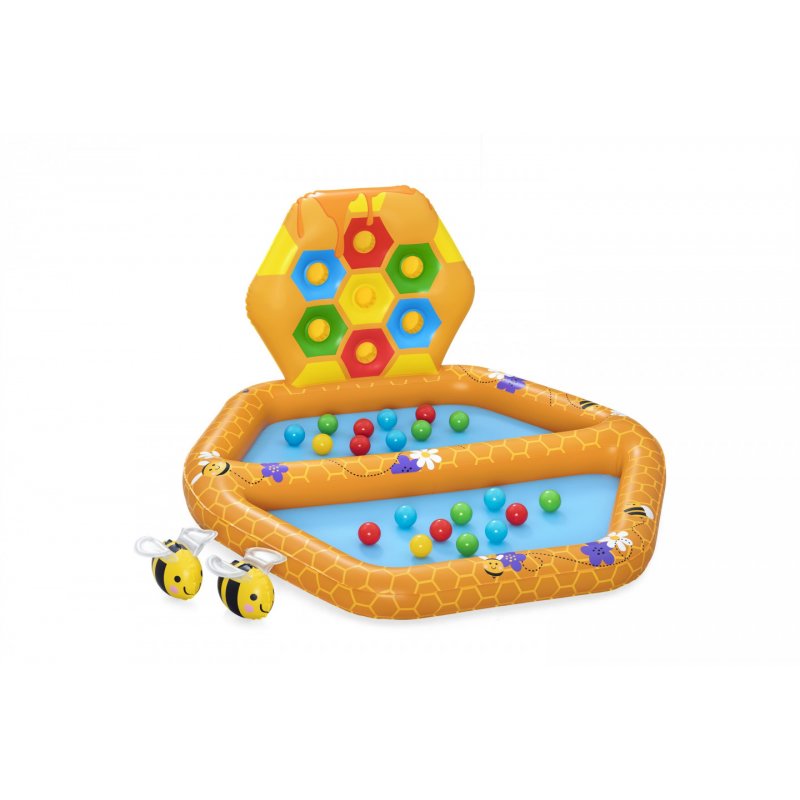 Bestway Combo pataugeoire et piscine à balles gonflable Lil' Beehive 1,27 m x 1,19 m x 61 cm