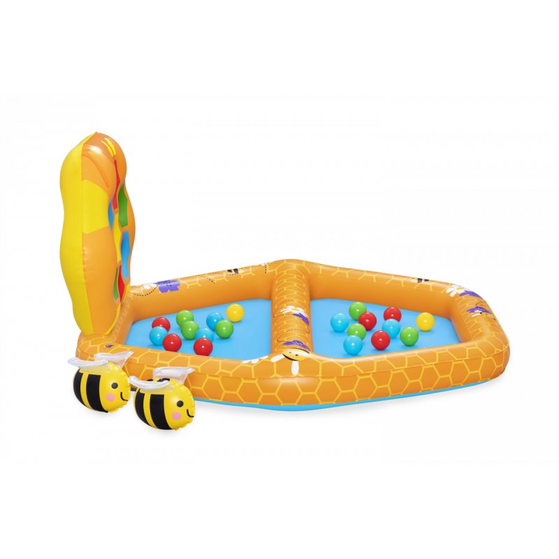 Bestway Combo pataugeoire et piscine à balles gonflable Lil' Beehive 1,27 m x 1,19 m x 61 cm
