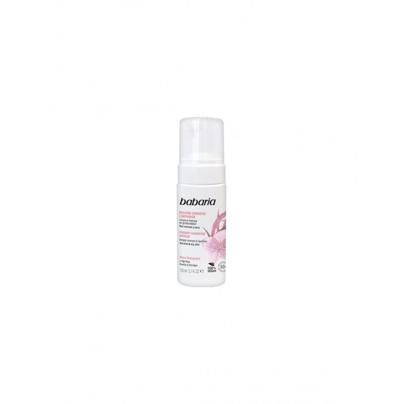 BABARIA MOUSE CREMOSO LIMPIADOR ROSA MOSQUETA 150 ML