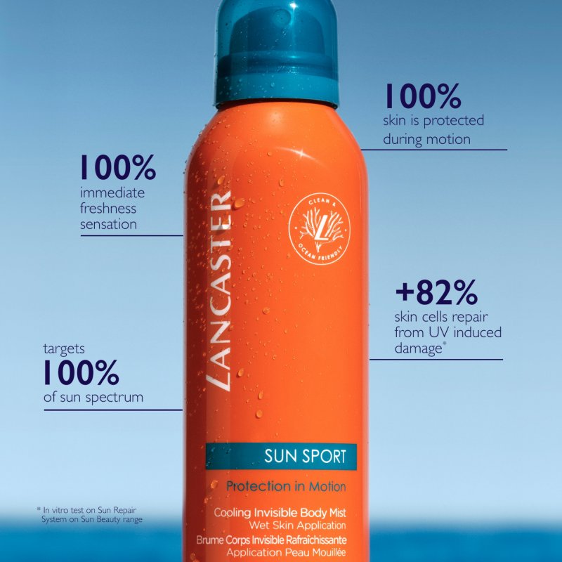 LANCASTER SUN SPORT COOLING INVISIBLE MIST WET SKIN SPF50 200 ML