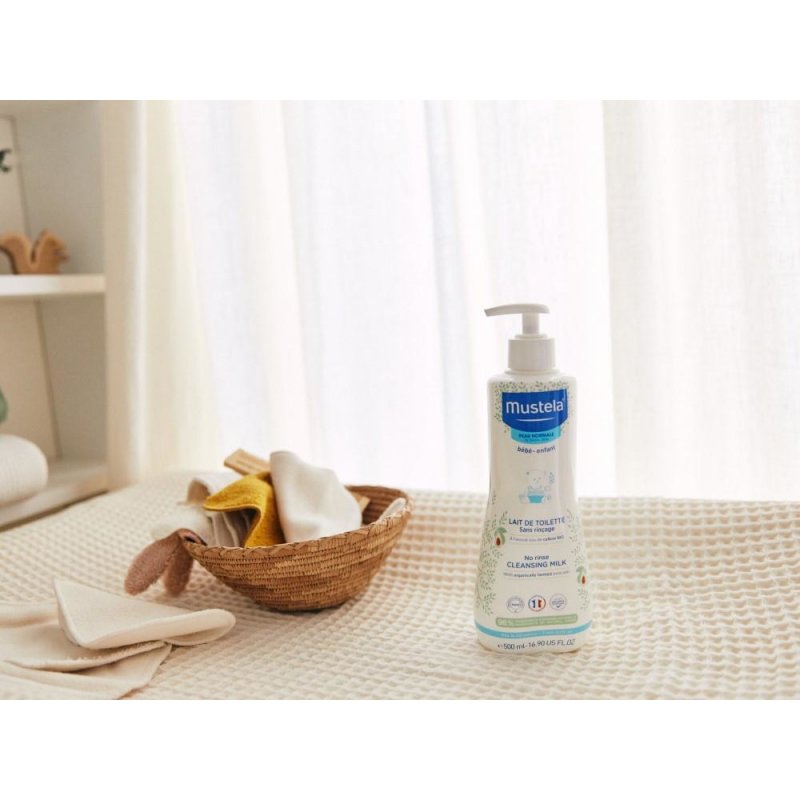 Mustela Lait de toilette sans rinçage à l'avocat BIO 500ml