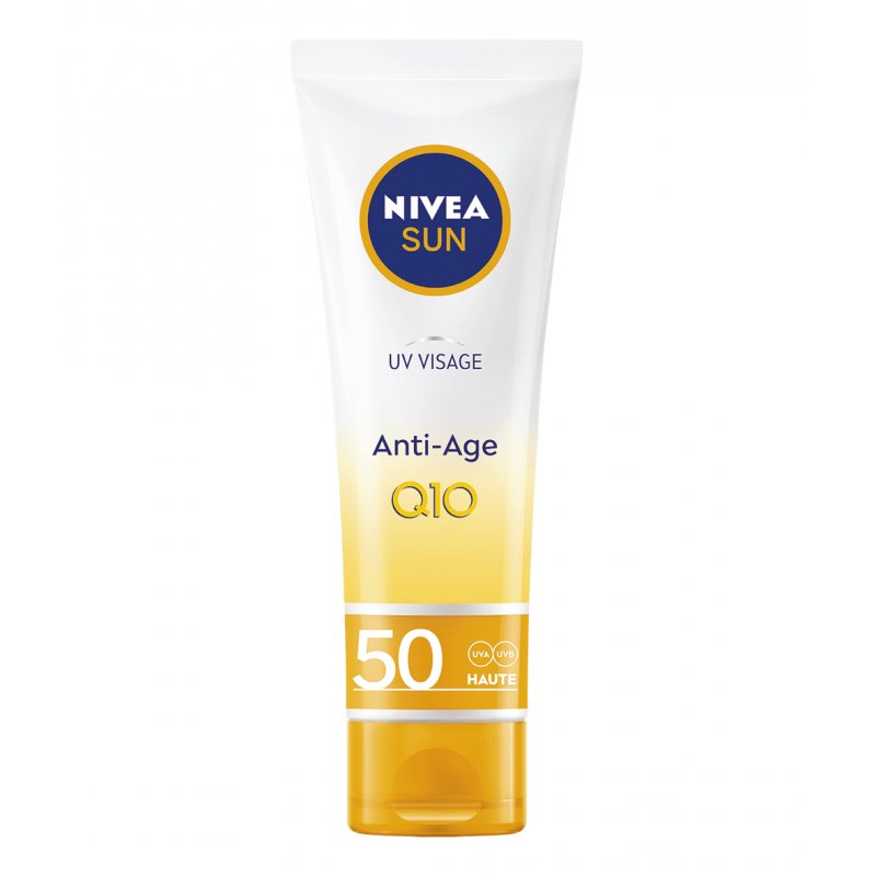 NIVEA Crème Uv Visage Solaire Anti-âge Q10 FPS 50 ml