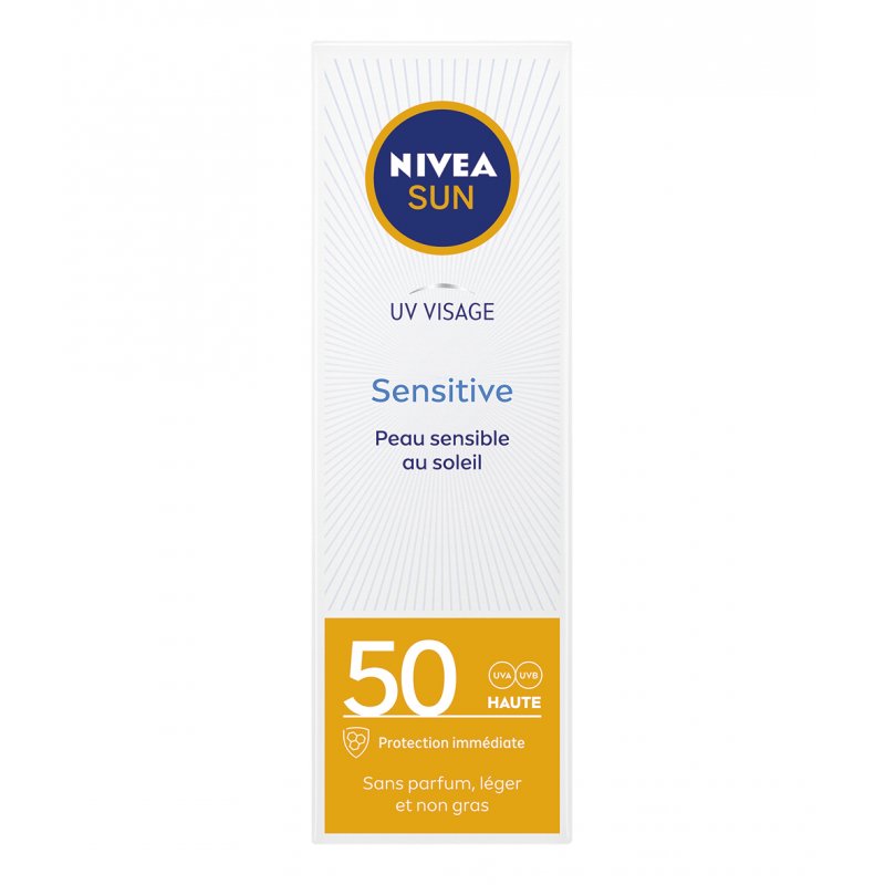 NIVEA Crème Uv Visage Sensitive Peaux Sensibles Fps 50 ml