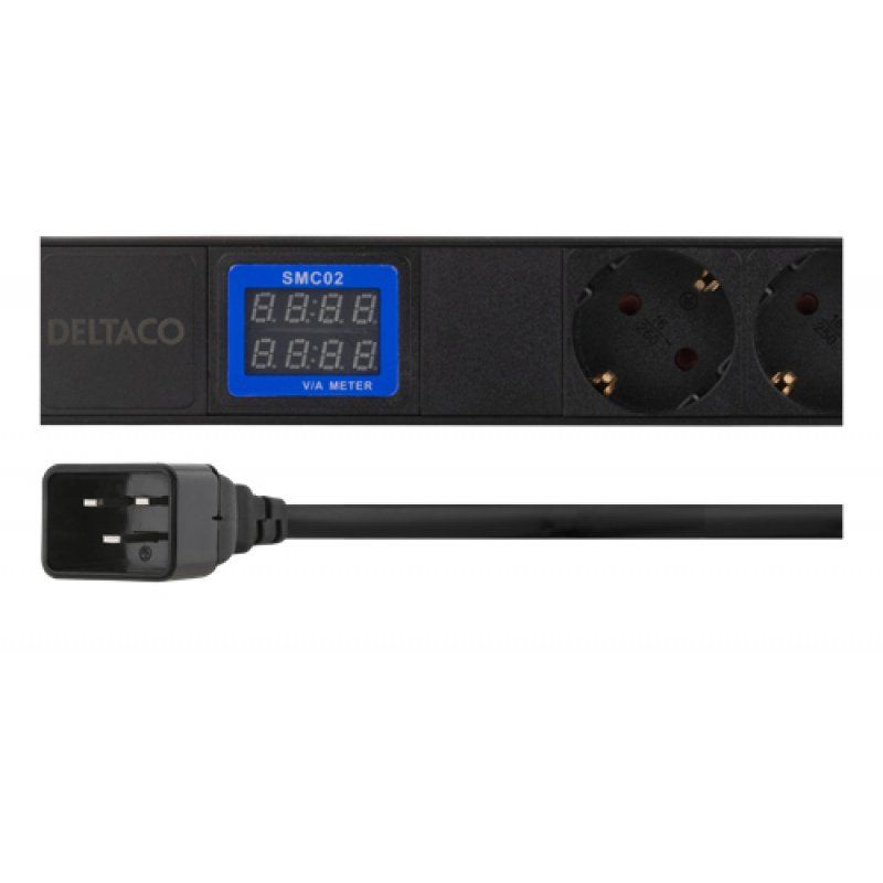 Deltaco GT-8641 power extension 2 m 7 AC outlet(s) Indoor Black