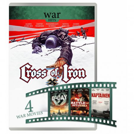 WAR MOVIE HITS - 4 DVD Box CROSS OF IRON, D-DAY, BATTLE OF SUTJESKA (1973), The Captain