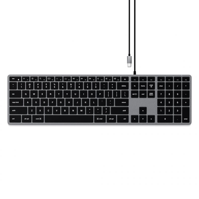 Satechi Slim W3 clavier Maison USB QWERTZ Allemand Noir, Gris