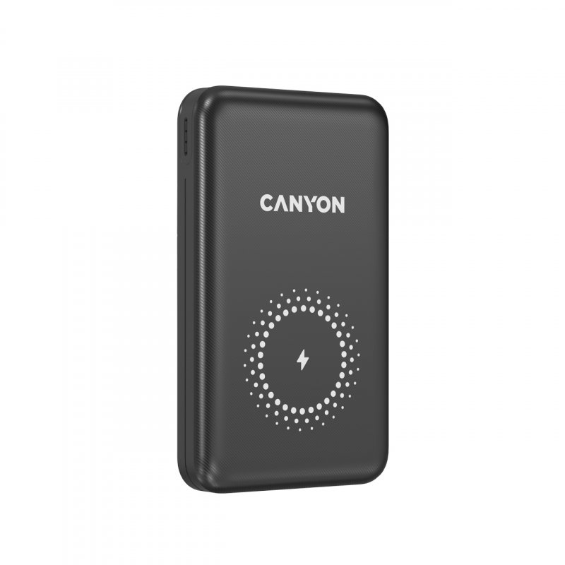 Canyon PB-1001 Power Bank mit kabelloser Ladefunktion 10.000 mAh Unterstützt Quick Charge 3.0 und PD 18 W, 10W Magsafe