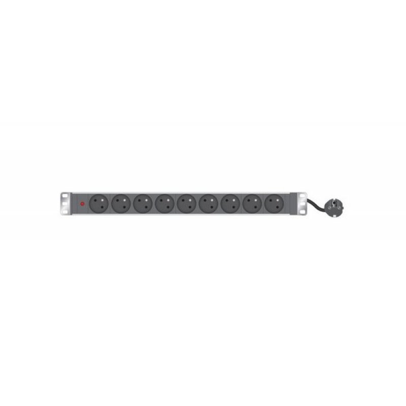 9 WAYS 19" 1U STANDARD FRENCH PDU W/LED POWER