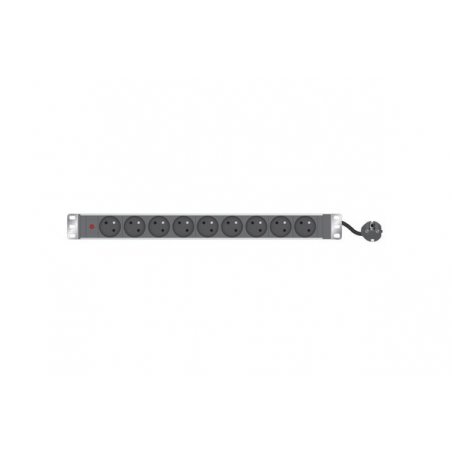 9 WAYS 19" 1U STANDARD FRENCH PDU W/LED POWER