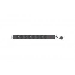 8 WAYS 19" 1U FRENCH PDU W/OVERLOAD PROTECTION