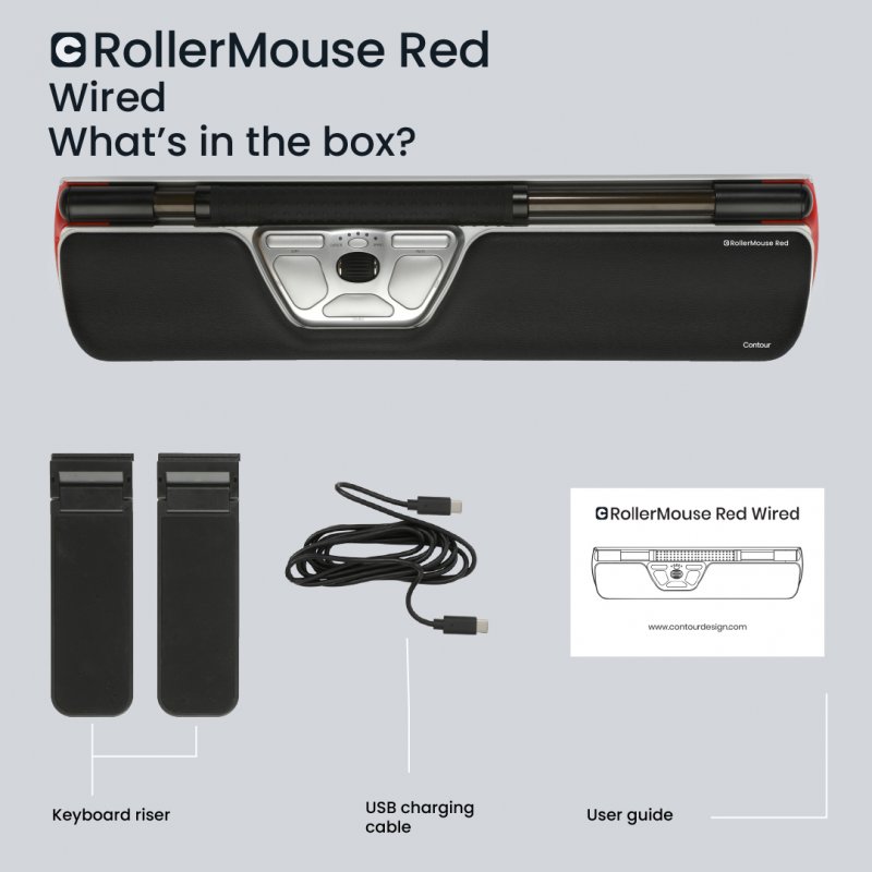 CONTOUR DESIGN Centred mouse RollerMouse Red