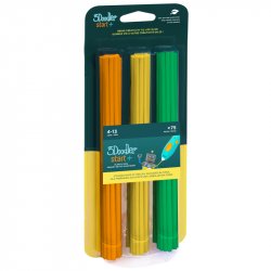 3Doodler Start 3DS-ECO-MIX2-75 matériel d'impression 3D Plastique compostable Vert, Orange, Jaune 1 g