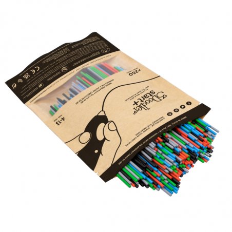 3Doodler Primary Pow Mixed Bag 250 Plastique compostable Bleu, Vert, Gris, Rouge 1 g