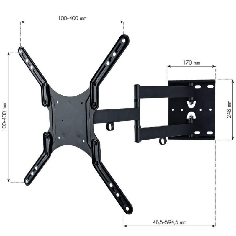Techly ICA-PLB 136M support pour téléviseur 139,7 cm (55") Noir