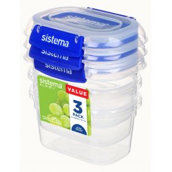 Sistema 881543 boîte hermétique alimentaire Ovale contenant 0,4 L Bleu, Transparent 3 pièce(s)