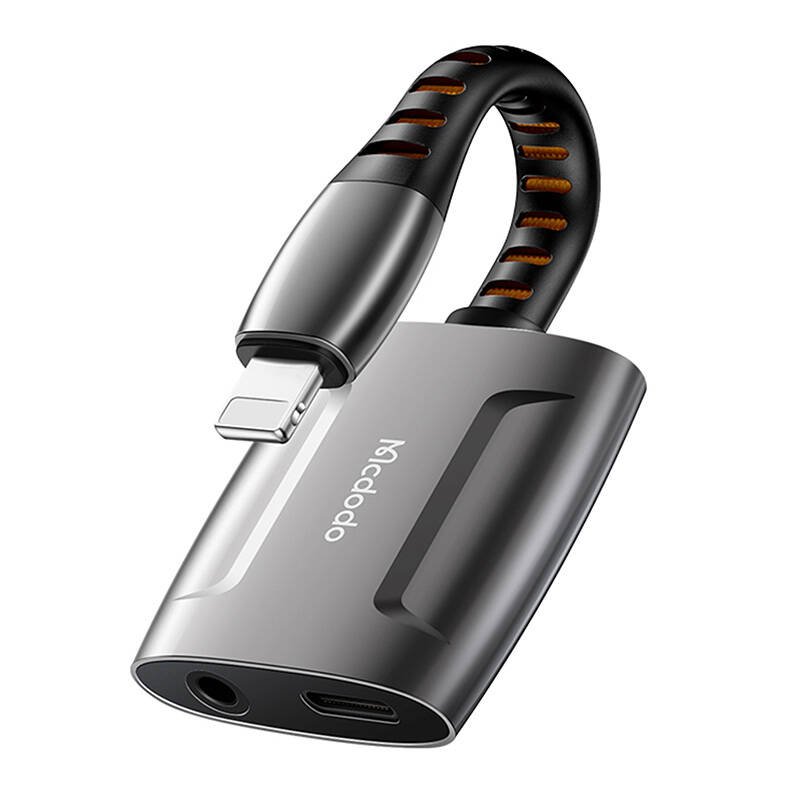 Lightning to Lightning AUX 3.5mm mini jack adapter, Mcdodo CA-6340 (black)