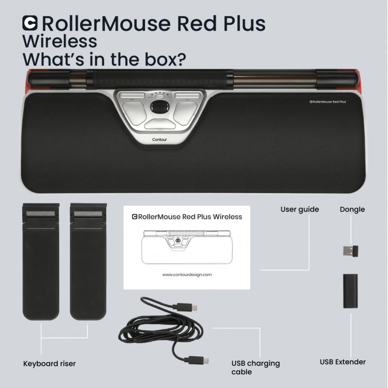 CONTOUR DESIGN Centred mouse RollerMouse Red Plus wireless