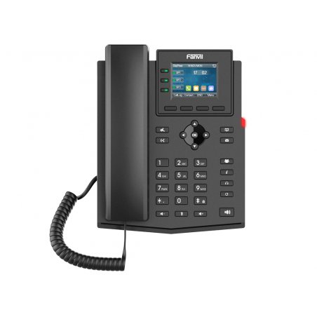 Fanvil X303P téléphone fixe Noir 4 lignes LCD