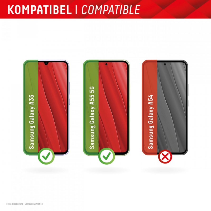Displex Smart Glass (9H) for Samsung Galaxy A35/A55 5G, Mounting Sticker, unbreakable
