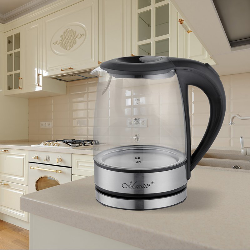Feel-Maestro MR062 electric kettle 1.2 L Black Transparent 1630 W