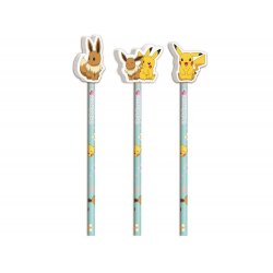 POKEMON - Collection Flower - Set de 3 Crayons avec Topper