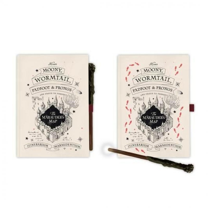 HARRY POTTER - Notebook A5 Premium Lumineux Stylo Baguette