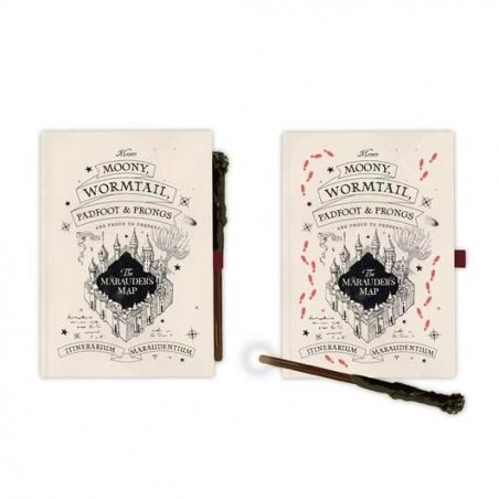 HARRY POTTER - Notebook A5 Premium Lumineux Stylo Baguette