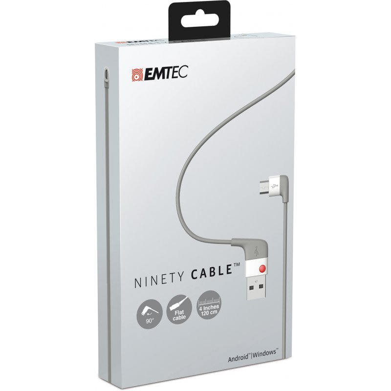 Emtec ECCHAU100AN USB cable 1.2 m USB 2.0 USB A Micro-USB B Grey