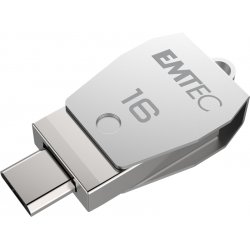 Emtec T250B lecteur USB flash 16 Go USB Type-A / Micro-USB 2.0 Acier inoxydable