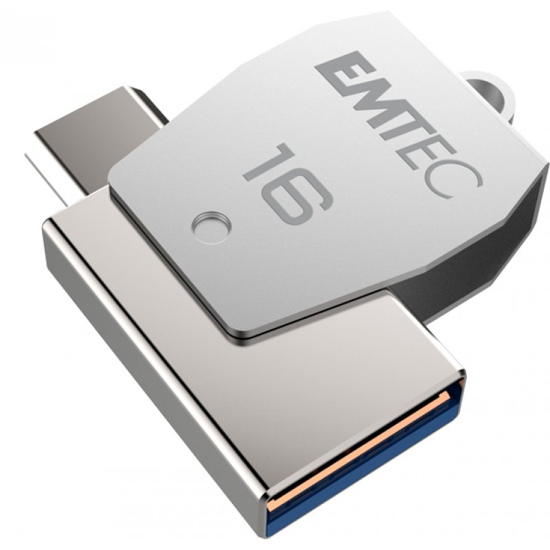 Emtec T250B lecteur USB flash 16 Go USB Type-A / Micro-USB 2.0 Acier inoxydable