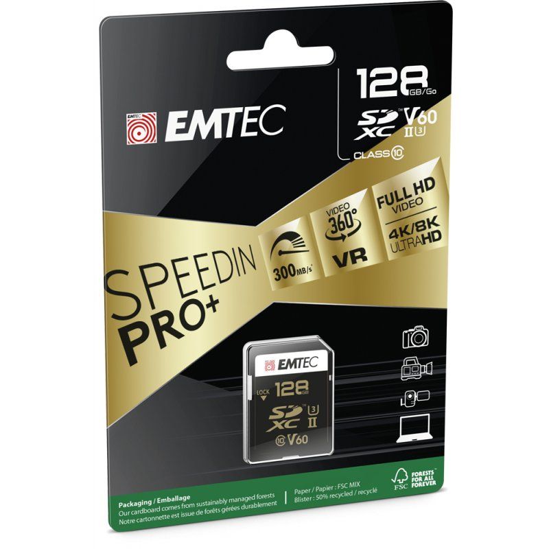 Emtec SpeedIN PRO 128 Go SDXC UHS-II Classe 10